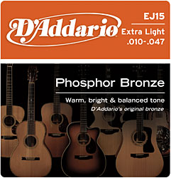 Struny D´Addario, EJ 15, extra light, .010 - .047