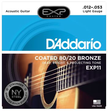 Struny pro akustickou kytaru D´Addario EXP 11 .012 - .053 Light Gauge 